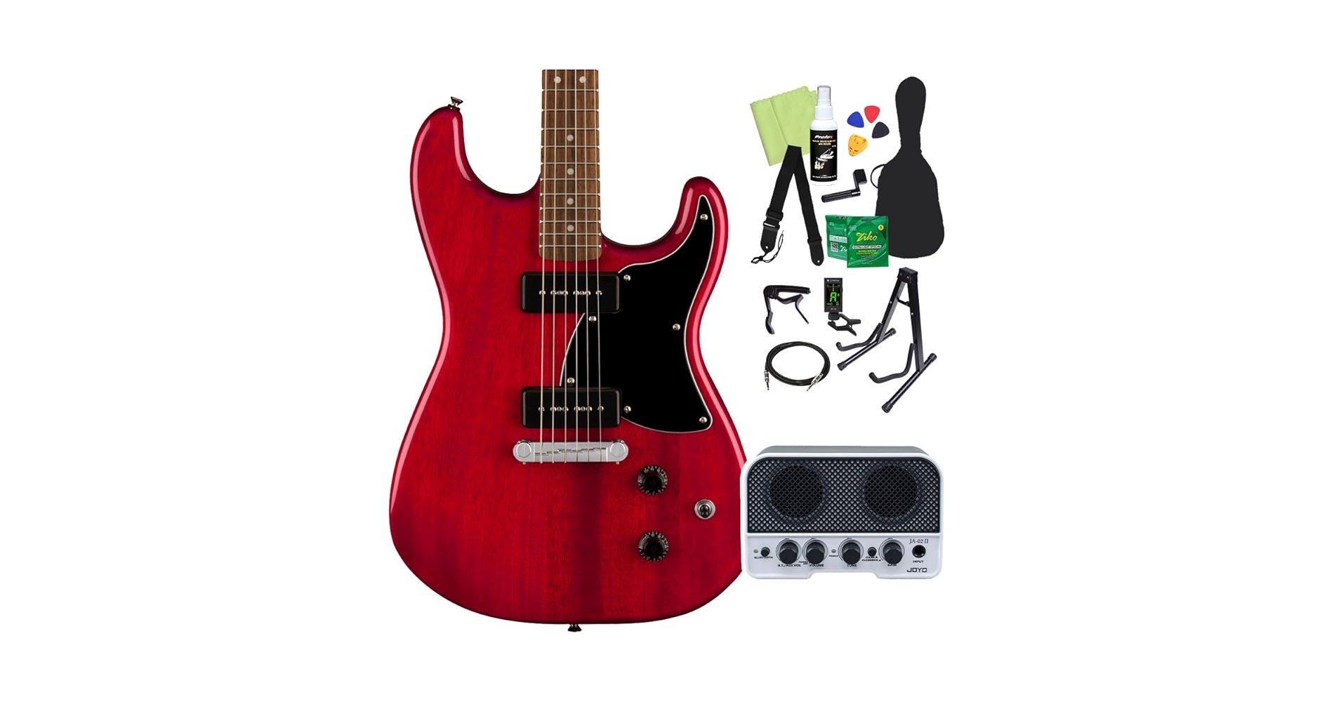 ギター unknownOJI Amazon | Squier by Fender Paranormal Strat-O-Sonic Crimson